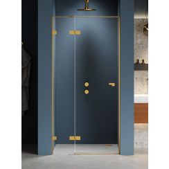 New Trendy Eventa Gold Brushed puerta de ducha 120 cm oscilante oro cepillado/vidrio transparente EXK-8231