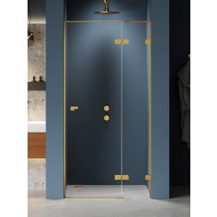 New Trendy Eventa Gold Brushed puerta de ducha 120 cm oscilante oro cepillado/vidrio transparente EXK-8232