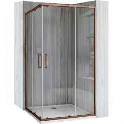 Rea City cabina de ducha 80x80 cm rectangular cobre /vidrio transparente REA-K6982