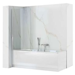 Rea Lagos mampara de bañera 70 cm una pieza cromo /vidrio transparente REA-W7639