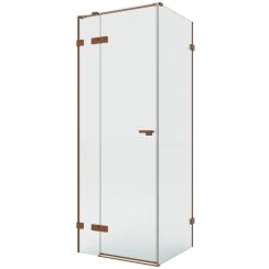 New Trendy Eventa Copper Brushed cabina de ducha 100x80 cm rectangular cobre cepillado/vidrio transparente EXK-8021