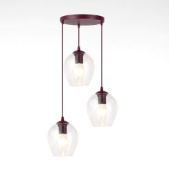 Emibig Istar lámpara colgante 3x15 W burdeos 1784/3PREM