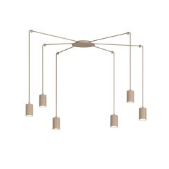 Emibig Traker lámpara colgante 6x10 W beige 1821/6