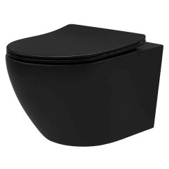 Rea Carlo Mini taza de inodoro suspendido negro mate REA-C3000