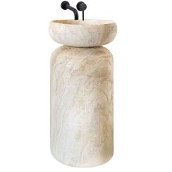 Rea Cheri lavabo 41x89.5 cm circular exento marrón/beige mate REA-U0608