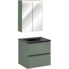 Conjunto armario Comad Sombra Green GREEN UN 84-60-2D, armario Comad Sombra Green SOMBRA GREEN 82-60-46-2S, SKY 1 BLACK MATT 60 DP ( E-8099-60 )