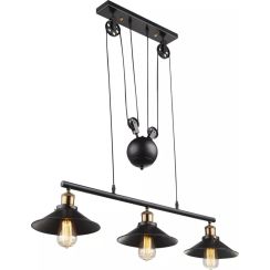 Globo Lighting Lenius lámpara colgante 3x60 W negro-oro 15053-3