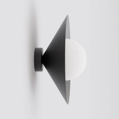 Emibig Mono lámpara de pared 1x10 W negro-ópalo 1717/K1S