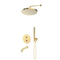 Conjunto grifo de bañera y ducha Oltens Katla 34600800, ducha con efecto lluvia Oltens Alvo 37011800, 39100800, 39400800, 39304800, 37102800, 37200800
