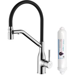 Laveo Colina 2.0 grifo de cocina con filtro de pie cromo-negro BC2B778D