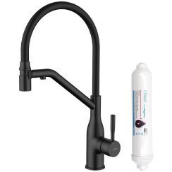 Laveo Colina 2.0 grifo de cocina con filtro de pie negro BC2BB78D