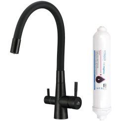 Laveo Riveco grifo de cocina con filtro de pie negro BRIBB68D
