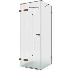 New Trendy Eventa Copper Brushed cabina de ducha 100x80 cm rectangular cobre cepillado/vidrio transparente EXK-8123