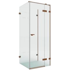 New Trendy Eventa Copper Brushed cabina de ducha 100x100 cm cuadrada cobre cepillado/vidrio transparente EXK-8152