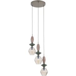 TK Lighting Zen New Brown lámpara colgante 3x10 W marrón-beige 11867