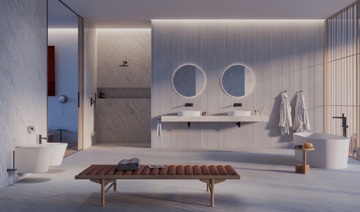 Ba&ntilde;o moderno para dos